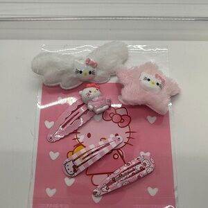 3/$15 🌼 Hello Kitty Pink and White Hair Clips Set
